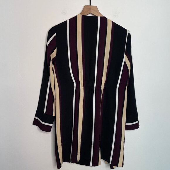 Chicos Striped Long Open Front Jacket Womens Size1P US 8/10 Medium Petite NWT - Picture 7 of 11
